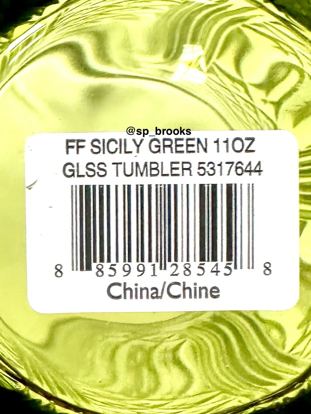 🎁4PC Fitz and Floyd Glass Tumbler - 11 oz. Sicily Green Tumbler